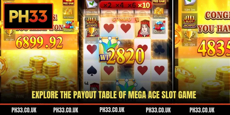 Explore the payout table of Mega ACE slot game