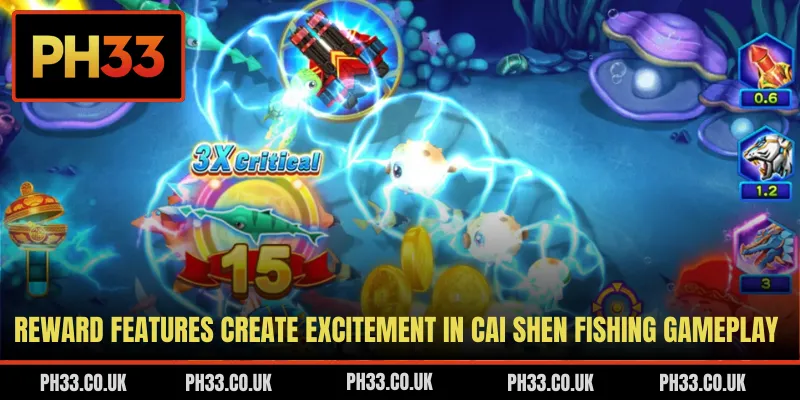 Reward features create excitement in Cai Shen Fishing gameplay